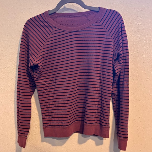 Marine Layer Reversible Raglan Long Sleeve Top Sz Small in Clay/Navy Stripe EUC - Picture 3 of 7